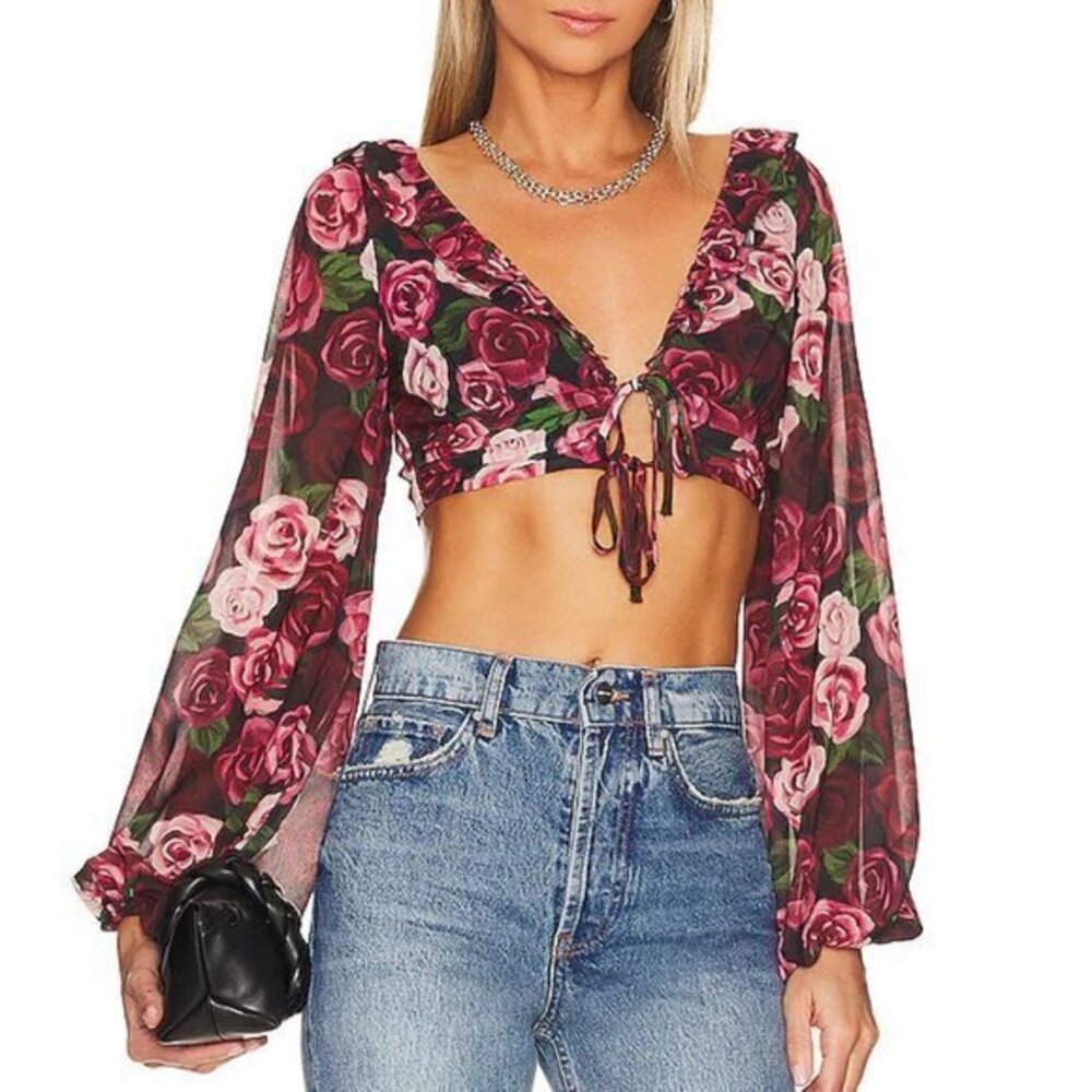 MAJORELLE Rocsi Blouse in Red Painted Dreams